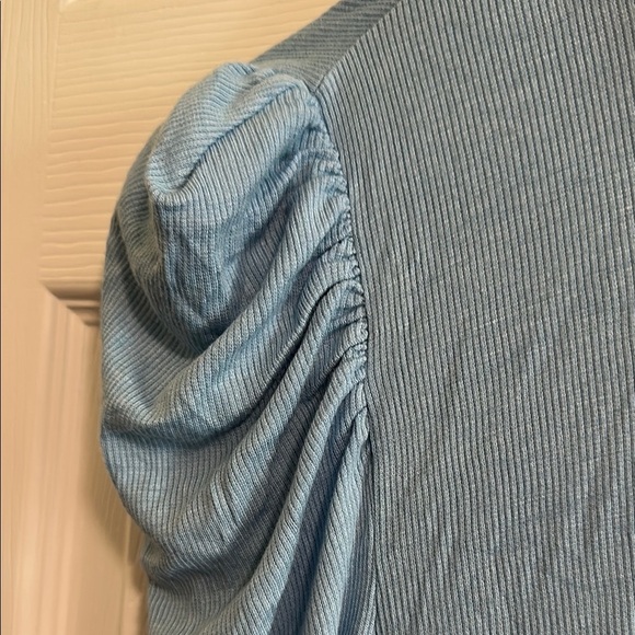 INC International Concepts Puffed Long Sleeve Ribbed Turtleneck Light Blue XL - Picture 4 of 4